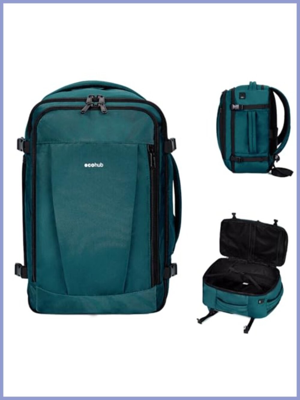 ECOHUB Travel Backpack 18x14x8 Frontier Airlines Personal Item Bag Teal